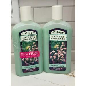 Private Moments by Village Summer Meadow Foam Bath 12 oz Lot of 2 New Old Stock‎